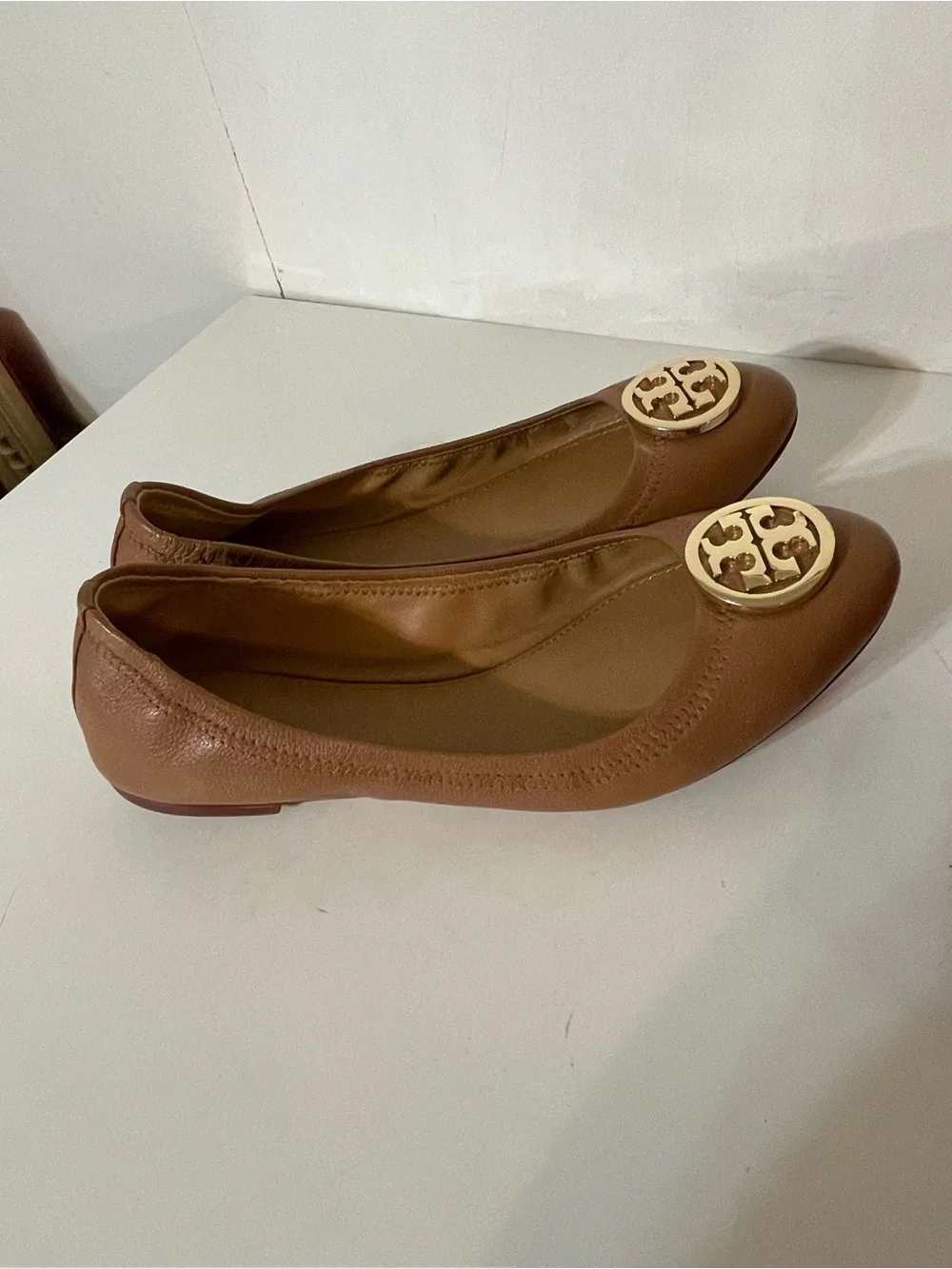 Tory Burch Benton Travel Ballet in Tan